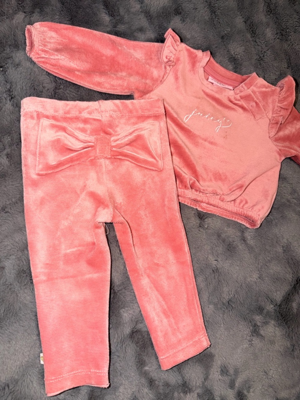 Juicy Couture Pink Velour Infant set